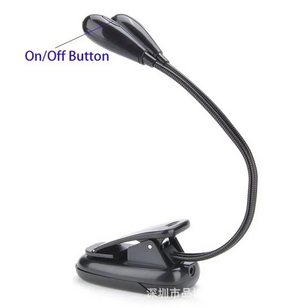 Portable Double Head Clip On Battery Power Supply 4 LEDs Reading Light Desk Lamp Type Lightweight drop shipping sale | Лампы и