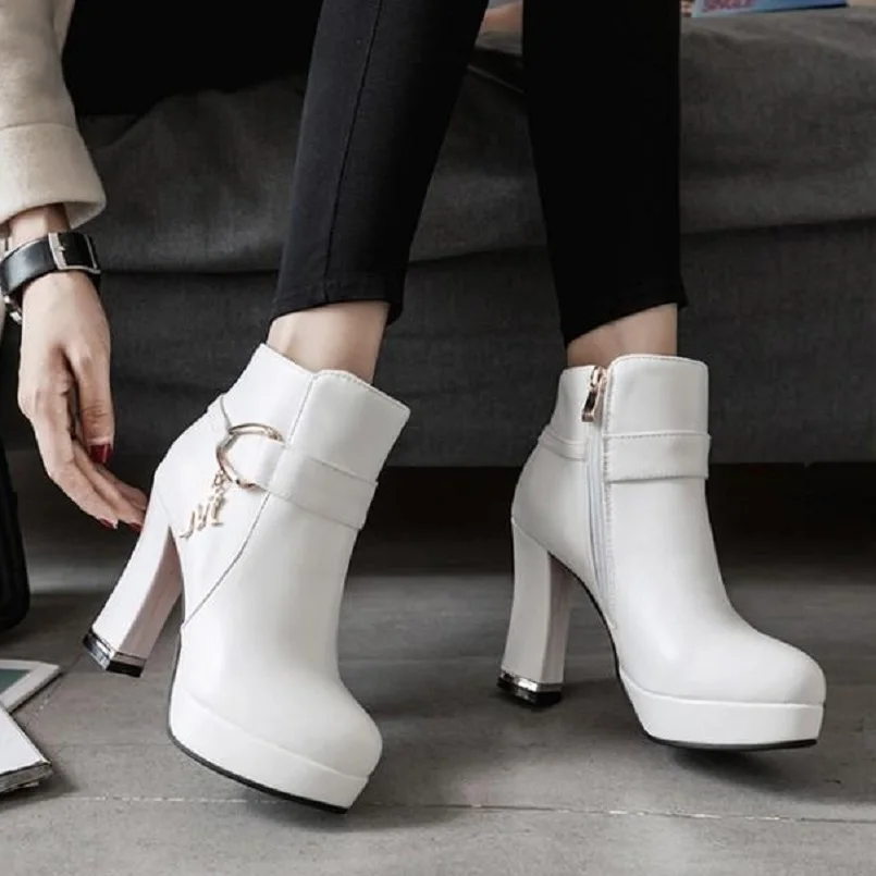Cresfimix bottes de femmes/Женские повседневные уличные сапоги на высоком каблуке Милые