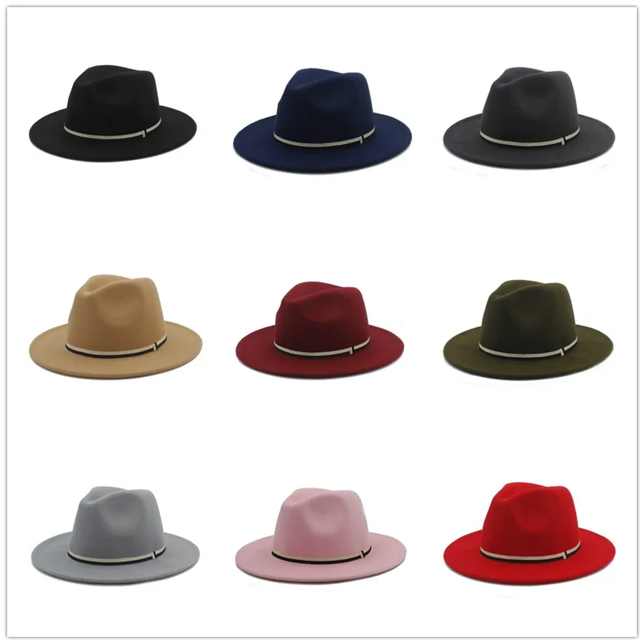 Фетровая шляпа для женщин и мужчин с широкими полями шерстяной джазовый Крестный