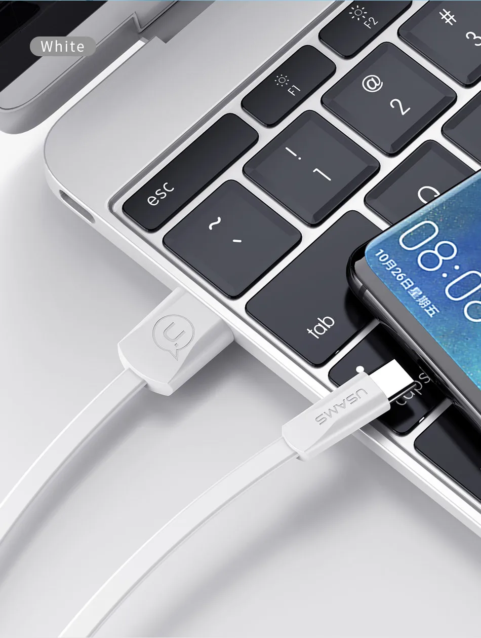Usb кабель USAMS type C, кабель для быстрой зарядки для samsung, Xiaomi, кабель для мобильного телефона, USB C type C, шнур для зарядки и передачи данных для huawei, Oneplus