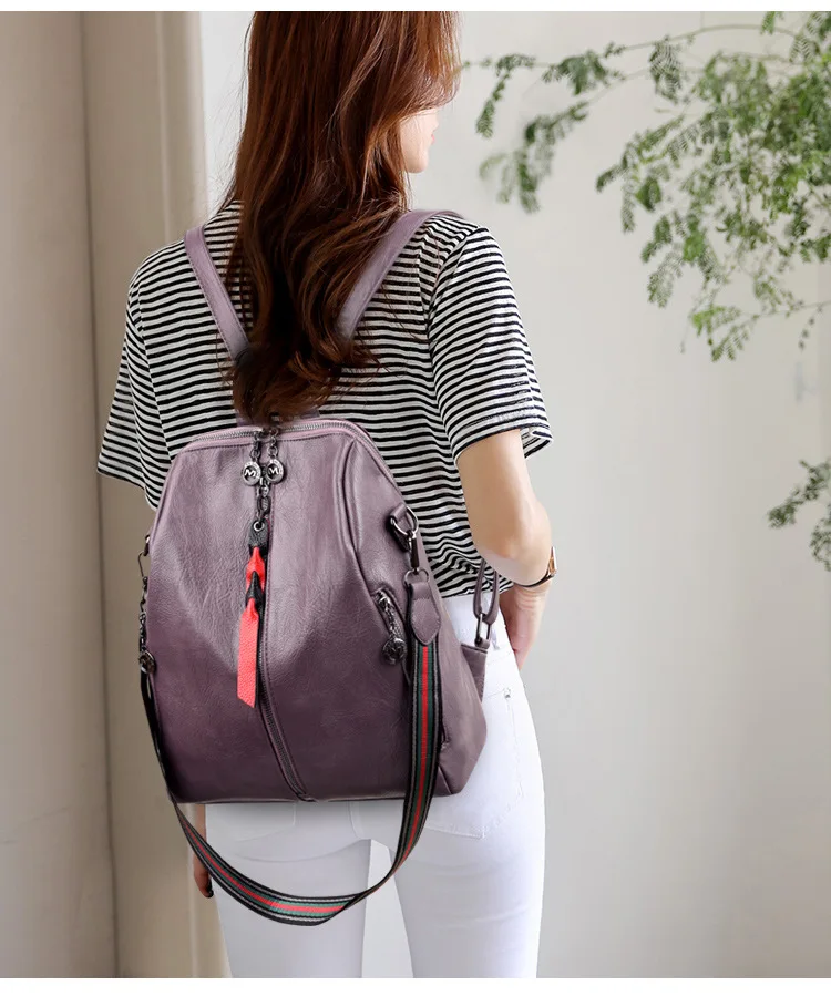 Большой емкости женский рюкзак mochila из мягкой искусственной кожи Студенческая сумка