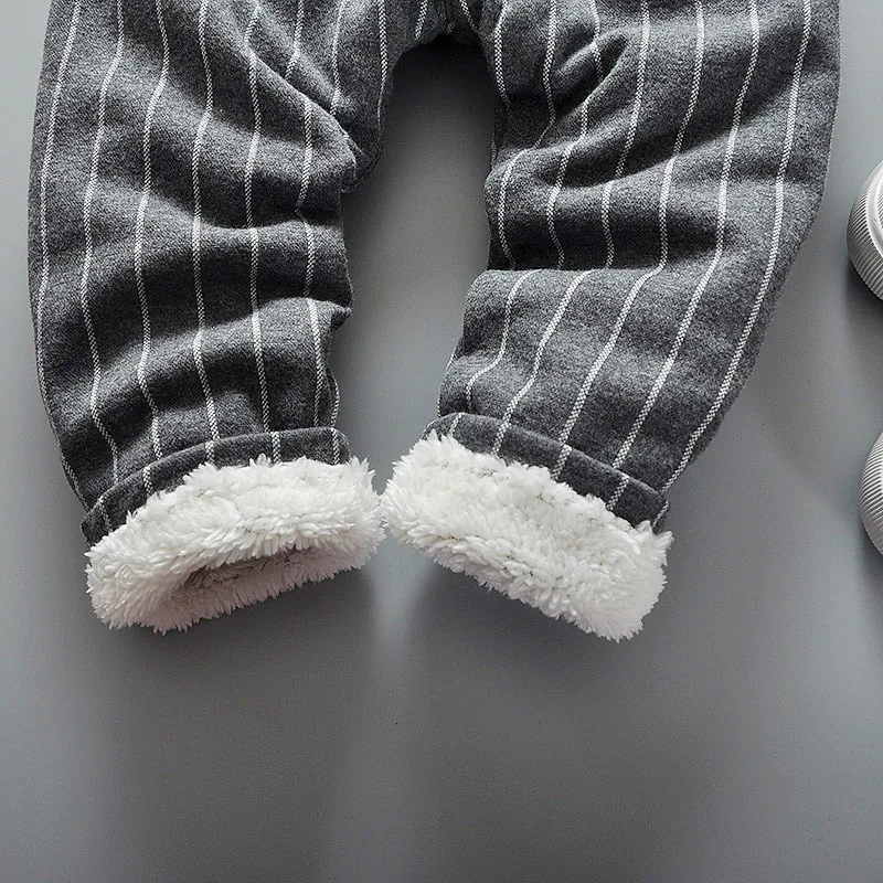 winter warm pants boysThe stripes children 's cotton trousers in thickening children' s |