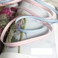kewgarden 38 10mm contrast color stripe satin ribbons handmade tape diy bowknot clothing decoration accessories riband 8mlot