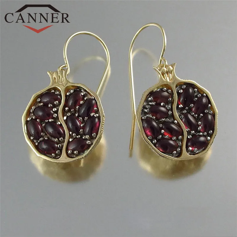 Женские классические сережки подвески CANNER винтажные красные серьги из