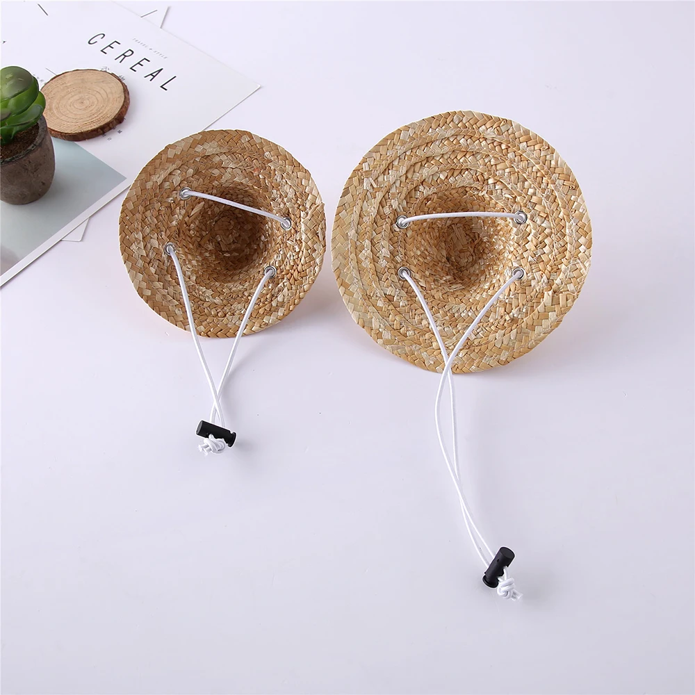 1pcs Straw Hat Pet Dog Cat Party Costume Accessory Adjustable Buckle Doggy Puppy Fashion Holiday Beach Style | Дом и сад