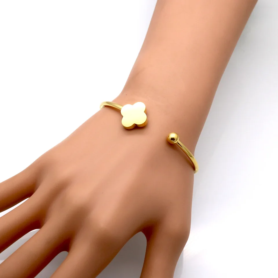 Fashion Women Color Gold Leaf Titanium Steel Like Plant Tree Wire Cuff Bracelets Pulseras Jewelry Valentine's Day | Украшения и