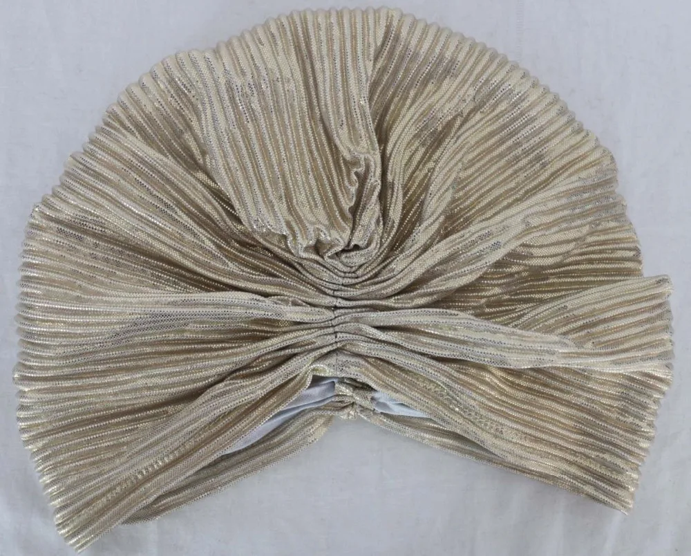 2018 Новая модная черная серебряная Золотая блестящая шляпа тюрбан для женщин и