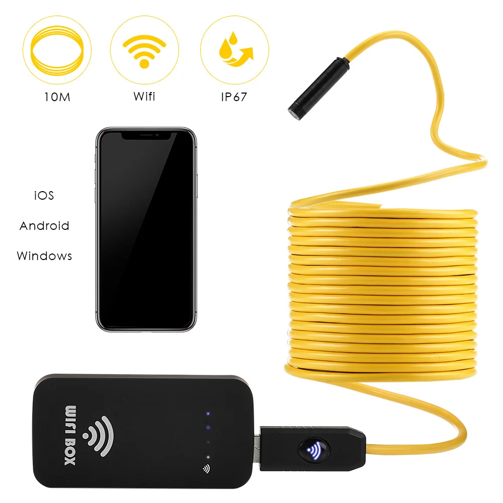 Беспроводной Wifi эндоскоп для провода трубы автомобиля 9 мм 720 HD камера Android iOS iphone с