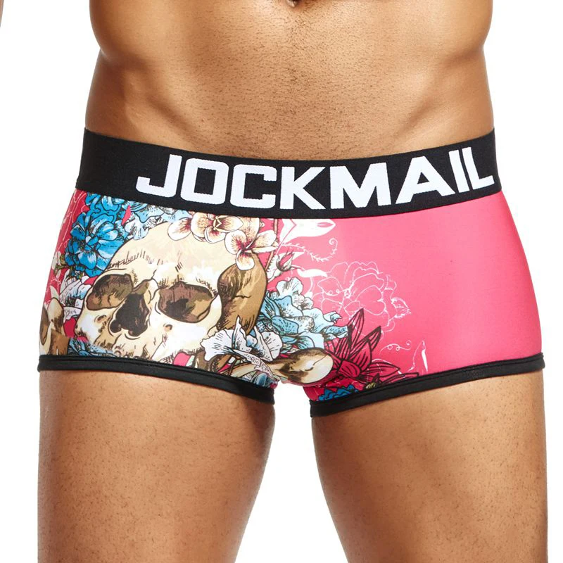 JOCKMAIL Boxer Sexy Men Underwear nylon printed boxershorts men trunks cuecas boxer masculina youth big boy Men Gay Underwear