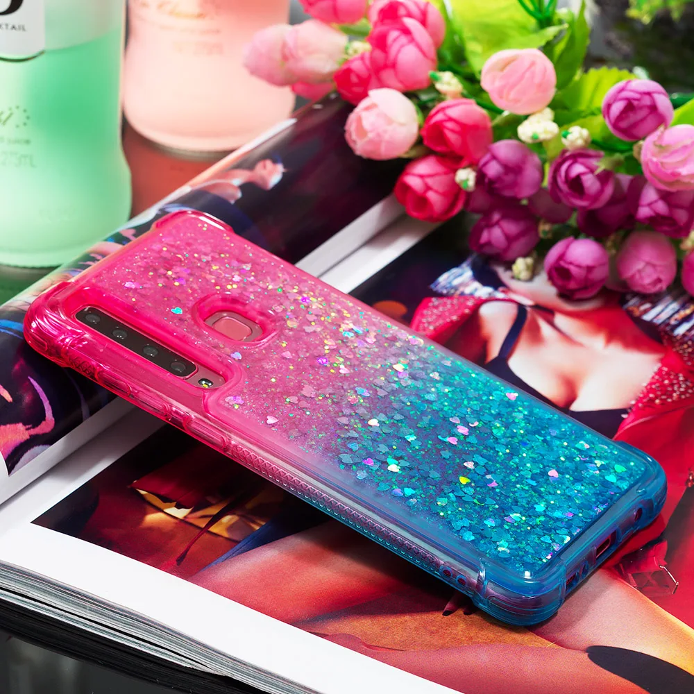 Градиент Блестящий Жидкий чехол для samsung Galaxy A9 A920F A920 SM-A920F Coque для samsung A9 динамический песок крышка