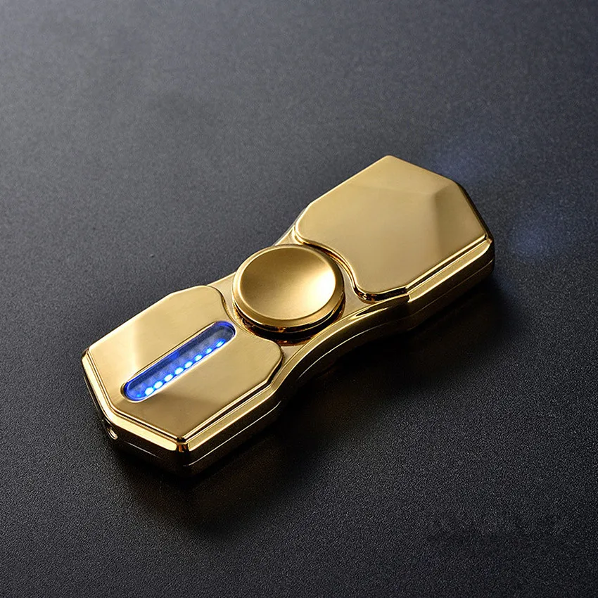 Горячая USB зарядка зажигалки без газа прикуриватель палец игрушка гироскоп электронная сигарета ручной Спиннер вспышка Tri-Spinner