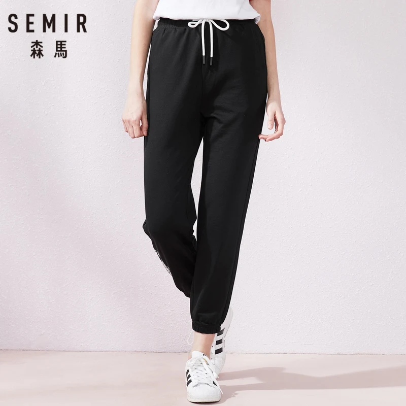 Женские повседневные брюки SEMIR напечатанный букет букв для ступней с эластичным