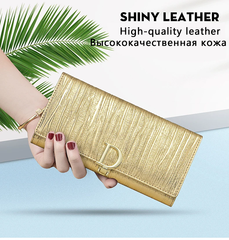 Новинка, Модный женский кошелек, Женский Длинный кожаный кошелек, женский европейский и американский большой вместительный клатч