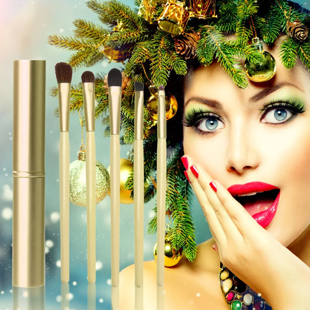 Набор кистей для макияжа глаз 5 шт. тени век губная помада подводка