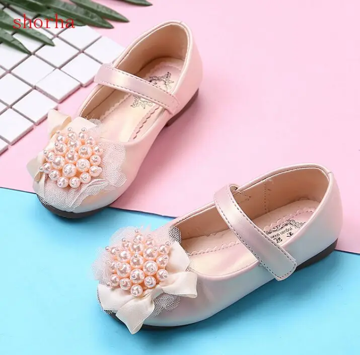 Princess Girls Shoes Pink white Beaded non-slip wear-resistant dance shoes Kids Flats Children Wedding Party Dress |