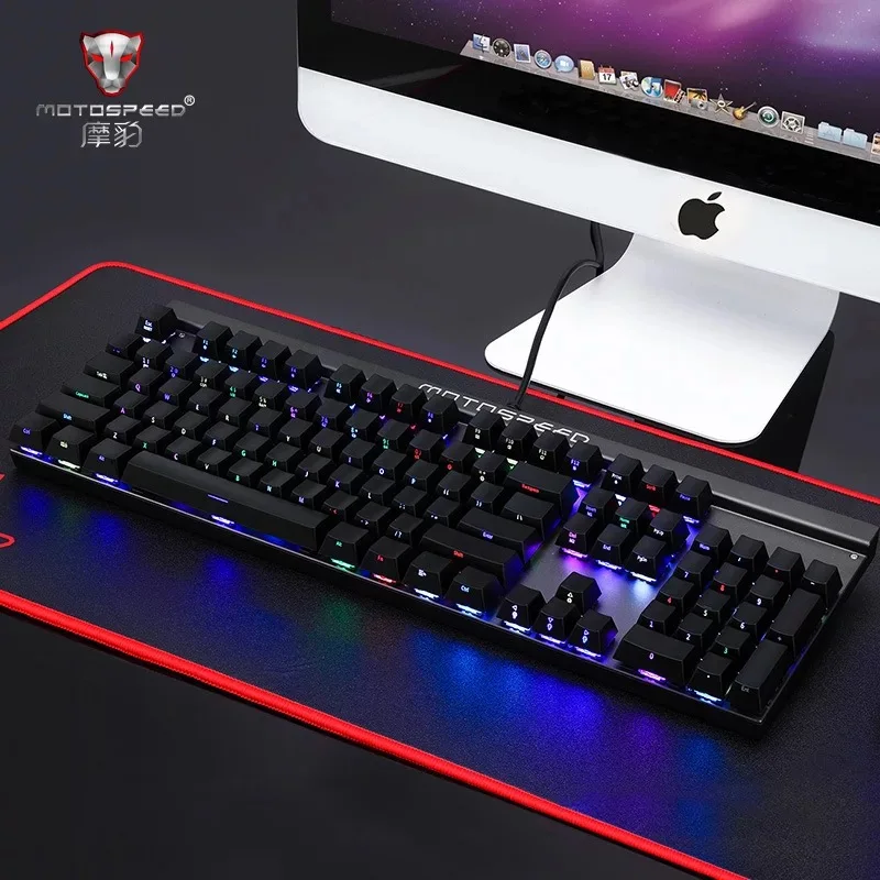Новая боковая Выгравированная Механическая игровая клавиатура Motospeed CK103 14