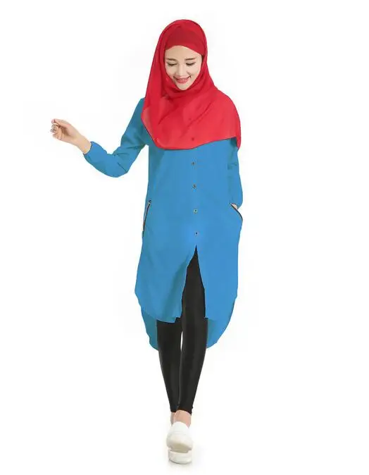 Новинка женская мусульманская свободная футболка макси короткое платье кафтан