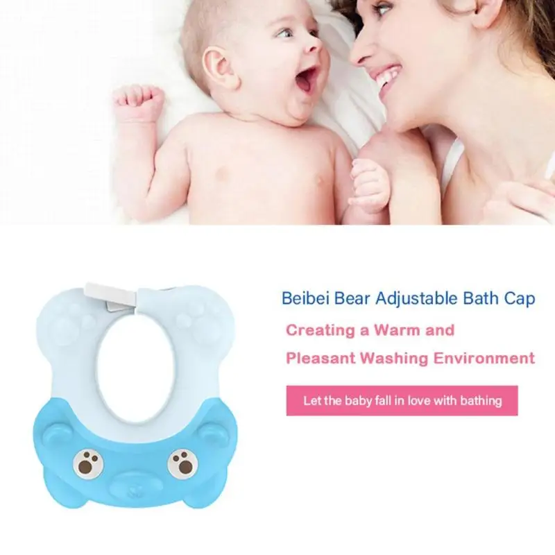 

Baby Infant Toddlers Shampoo Caps Plastic Cute Adjustable Baby Hat Toddler Kids Waterproof Shampoo Shower Cap