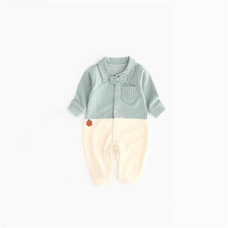 Новинка Комбинезоны для маленьких мальчиков пижамы новорожденных на пуговицах