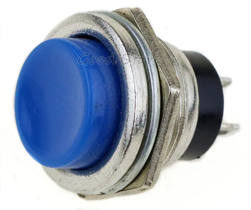 

5PCS DS-212 Momentary SPST NO Blue Round Cap Push Button Switch AC 125V 3A DS212