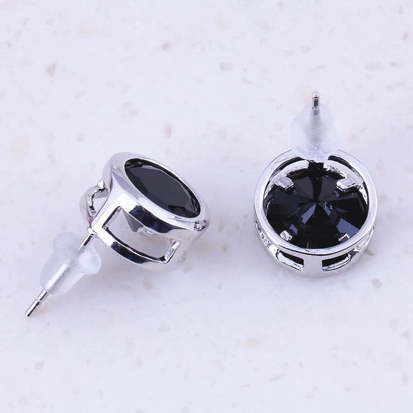 Потрясающие черные кристаллы серебряного цвета дешевые серьги гвоздики для
