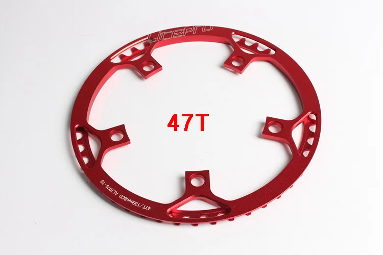 47T red Litepro одна скорость 130BCD складной велосипед шатун BMX цепь колеса 45 T/47 T/53 T/56 T/58 T AL7075 цепь колеса 170 мм кривошипно-цепное кольцо - Цвет: 47T red
