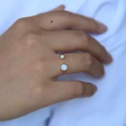 Женское кольцо с двумя опаловыми кольцами, элегантное блестящее кольцо средней длины для девушек и женщин, 2019