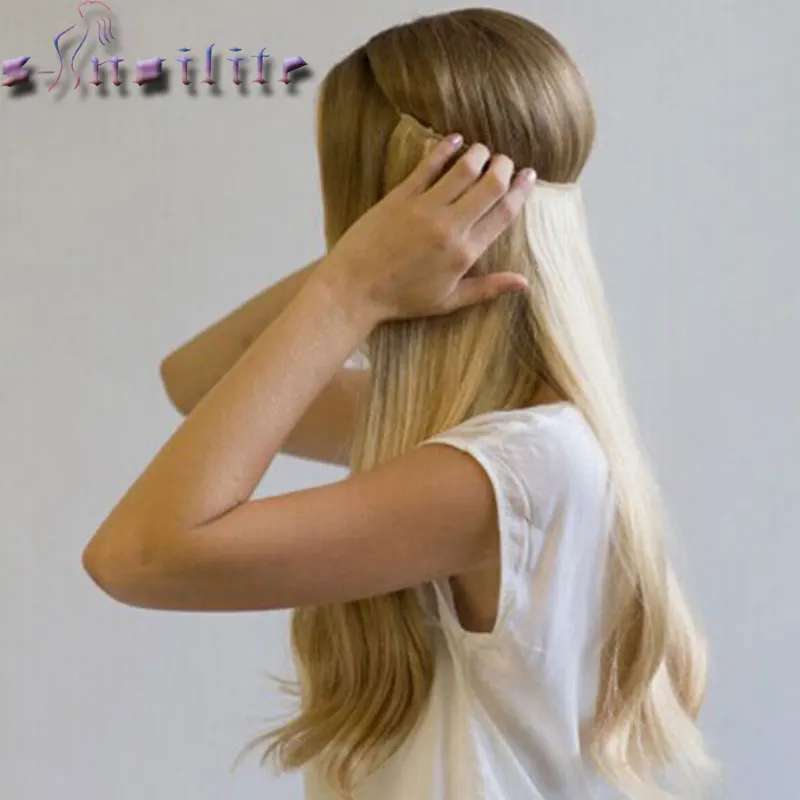 S-noilite, 20 дюймов, натуральные волосы, невидимая проволока, синтетические волосы для наращивания, без зажима, с секректной линией, легко крепятся, halo hair