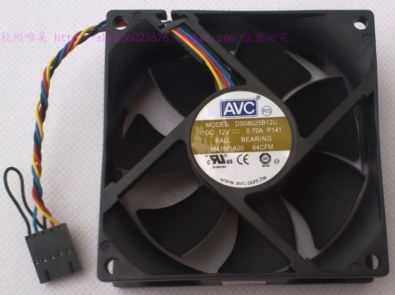Новый AVC 8025 8 см 4PIN DS08025B12U P141 0.70a охлаждающий вентилятор