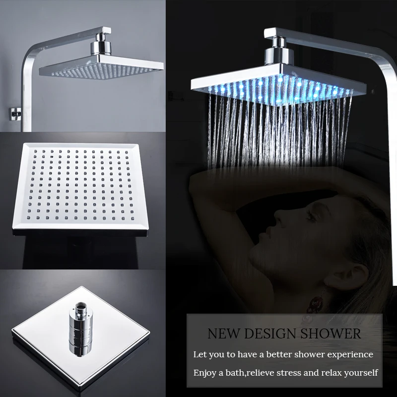 Новый 8 дюймовый смеситель для душа с ручным распылителем хромированный дождевой