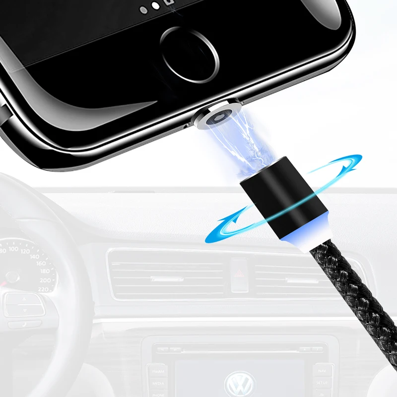 Зарядное устройство, магнитный светодиодный провод, шнур для iPhone, Micro usb type C, для samsung Galaxy A30, A50, A70, huawei, Android, 3 в 1, быстрая зарядка