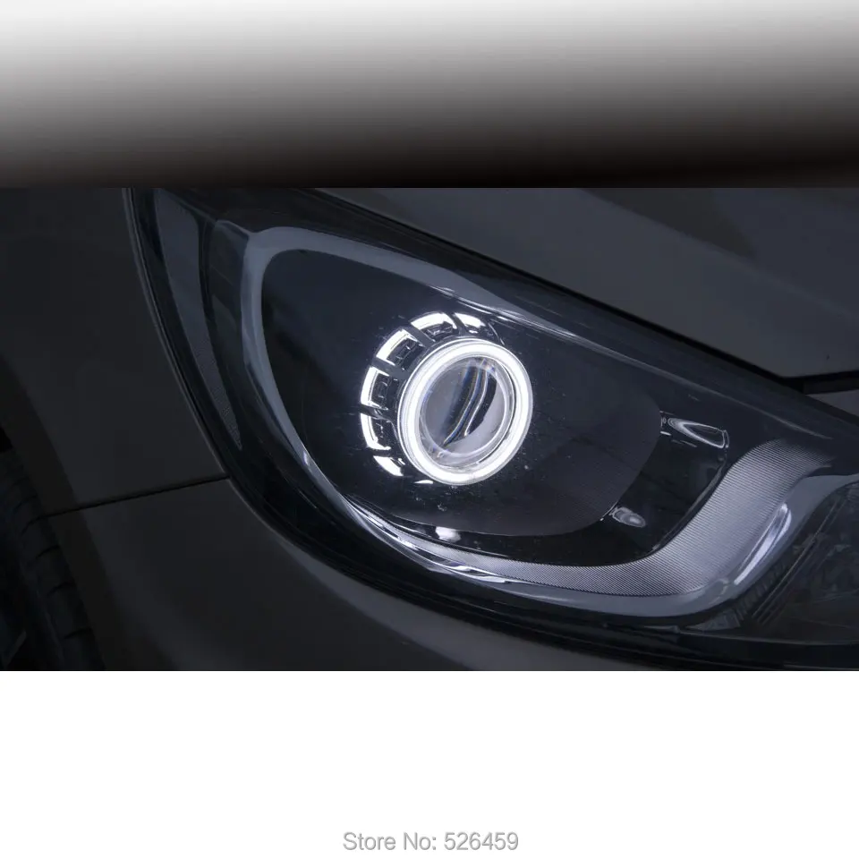 2010 hyundsloaris Double кольцо BI xenon объектив проектора CCFL Ангел с h1 h4 h7 9005 9006 Новый HID