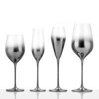 american style originality lead free crystal champagne glass silvery electroplate metal sense wine glass goblet home drinkware