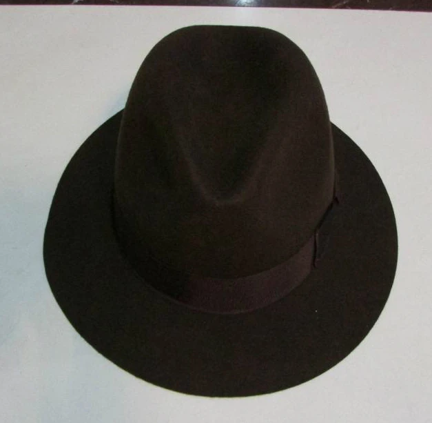 crushat шерсть из Австралии Fedora мода унисекс черный Хомбург Панама джазовая, шляпа для мужчин Панама Fedora Черные Шляпы B-1540
