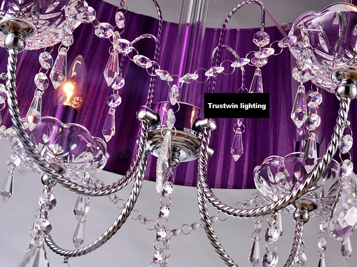 Американский Европейский тканевый Хрустальный подвесной светильник для