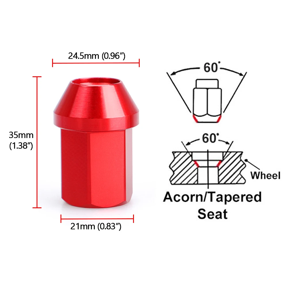 Jdm Aftermarket автомобильный Противоугонный 6061 алюминиевый сплав Колесные гайки длина 35 мм M12* 1,5 M12* 1,25 гайки