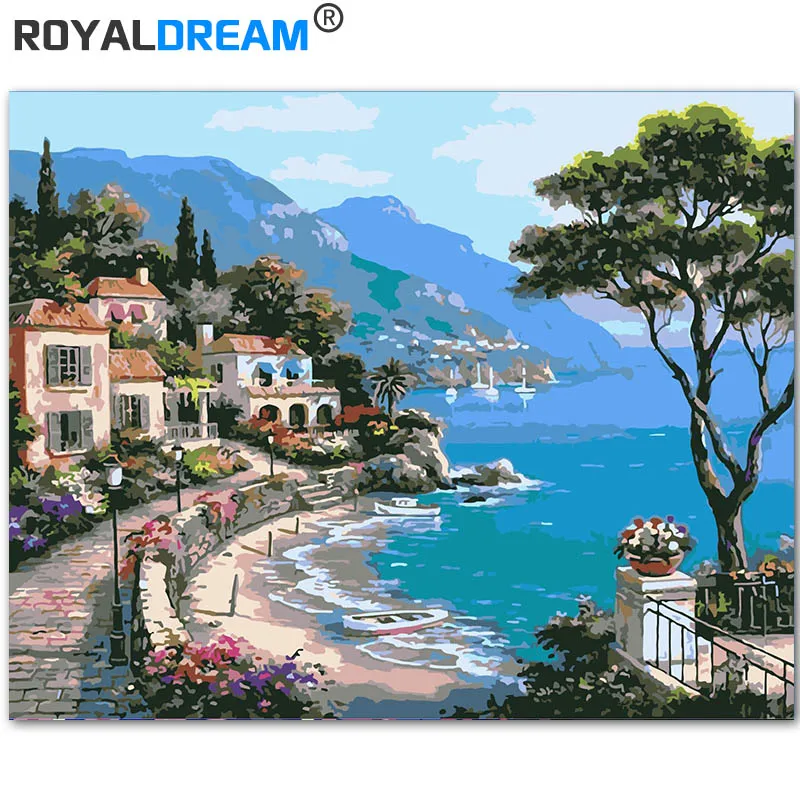 ROYALDREAM men and wo men объятия друг друга DIY картина по номерам настенная художественная картина акриловая Картина на холсте для домашнего декора - Цвет: shanshuiminshu