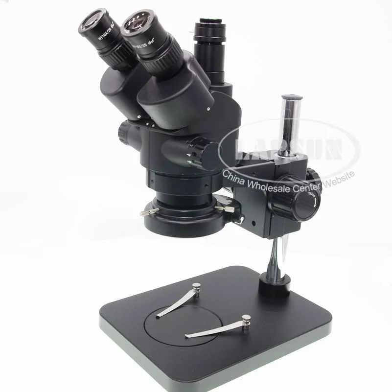 Basic Microscope Set Черный симуляторный фокусный фокус 7X-45X Тринокулярный промышленный стереомикроскоп+ 144 светодиодный кольцевой свет(индустрия 14MP/21MP/авто камера - Цвет: Basic Microscope Set