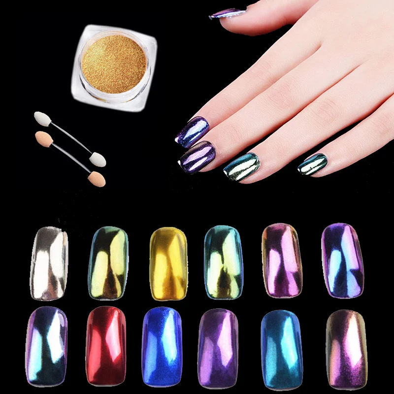 2 гр/коркор. Волшебные зеркальные эффекты Порошковые блестки лак Хамелеон