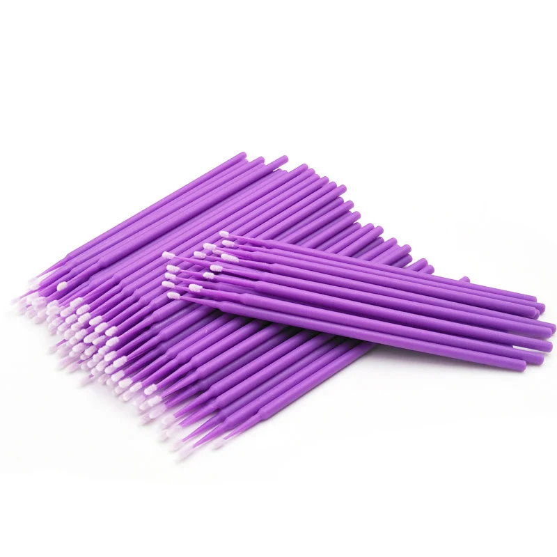 S-Purple Новинка 100 шт одноразовые ватные палочки для макияжа накладные ресницы Индивидуальные ресницы аппликаторы для ресниц щетка для наращивания ресниц ватные палочки - Color: S-Purple