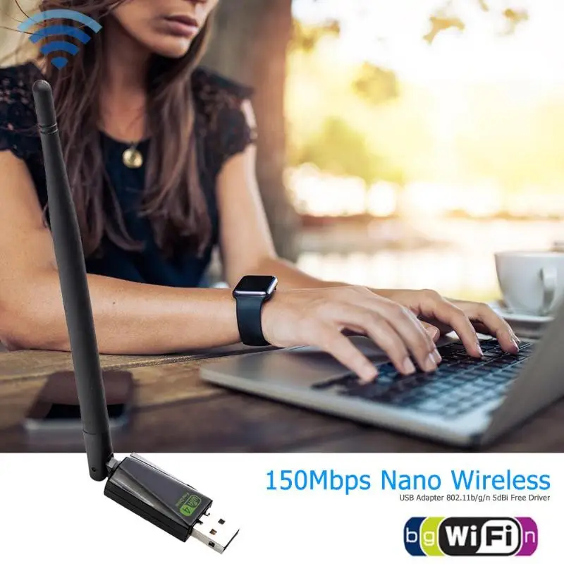 Беспроводной Wi-Fi адаптер Dongle 150 Мбит/с Lan сетевая карта приемник с антенной
