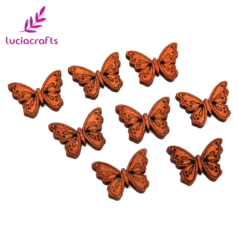 Lucia crafts 12 шт/48 шт 23x17 мм 2 отверстия формы Деревянные Кнопки DIY одежды одежда Скрапбукинг аксессуары E0220