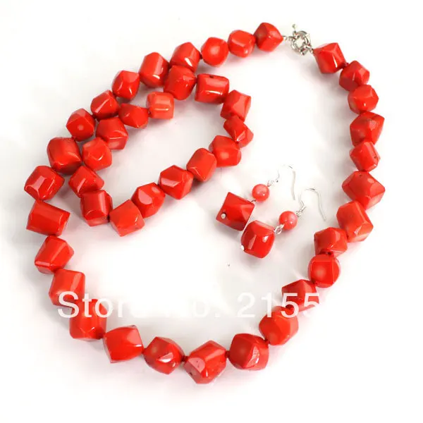 Комплект ювелирных изделий в африканском стиле розовый коралловый комплект