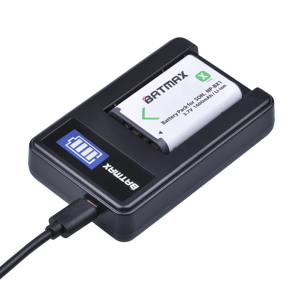 Batmax 1 шт. ЖК-дисплей USB Зарядное устройство для NP-BX1 np bx1 NPBX1 Батарея для sony DSC-RX100 DSC-WX500 Характеристическая вязкость полимера HX300 WX300 HDR-AS15 X3000R MV1 AS30V