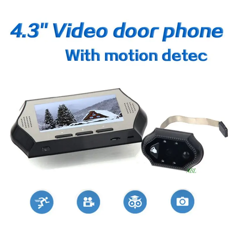 Видеодомофон с детектором движения 4 3 дюйма ЖК дисплей HD * IR светодиодный ночной