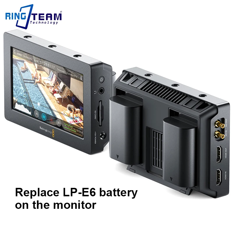 LP-E6 батарея мощность DC муфта DR-E6 для BMPCC4K BMPCC 4 к BMD Blackmagic микро кино камера видео помощь держатель SmallHD монитор