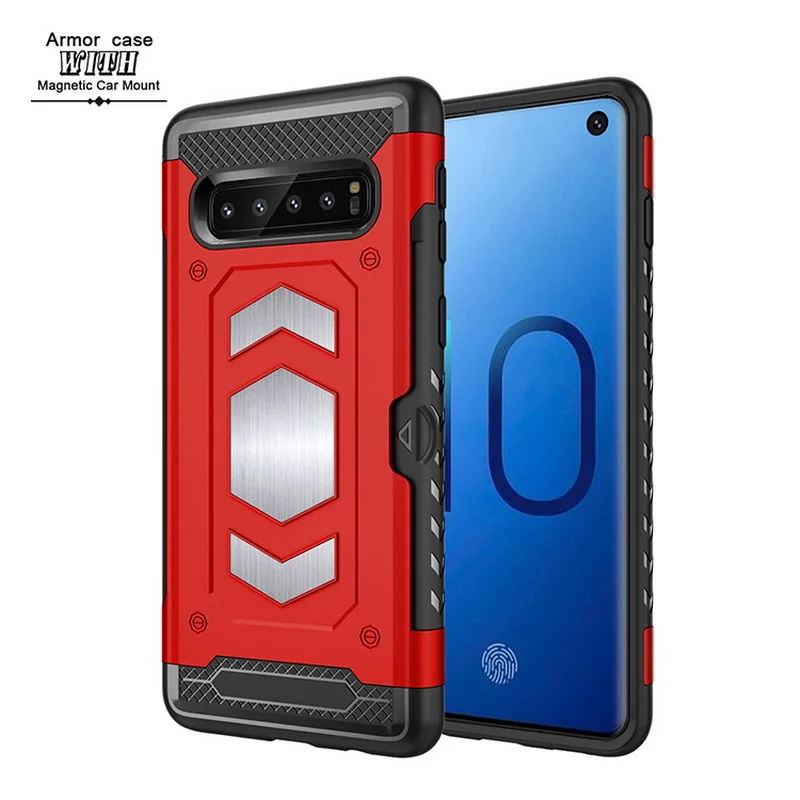 Защитный чехол для Galaxy S7 S8 S9 S10 Plus магнитный автомобильный телефона Samsung Note 8 9 TPU PC