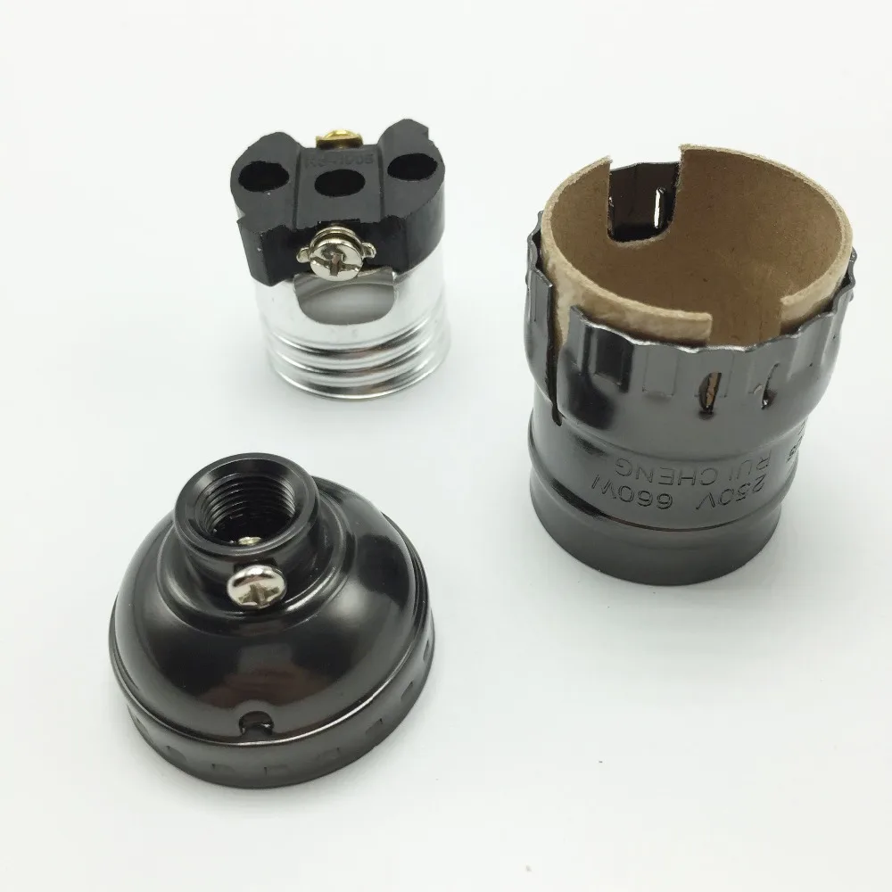 

UL Lamp Bases E26E27 Edison Screw Bulb Sockets Retro Vintage Pendant Light Lamp Holders Ceiling Light Socket 10PCS/Lot