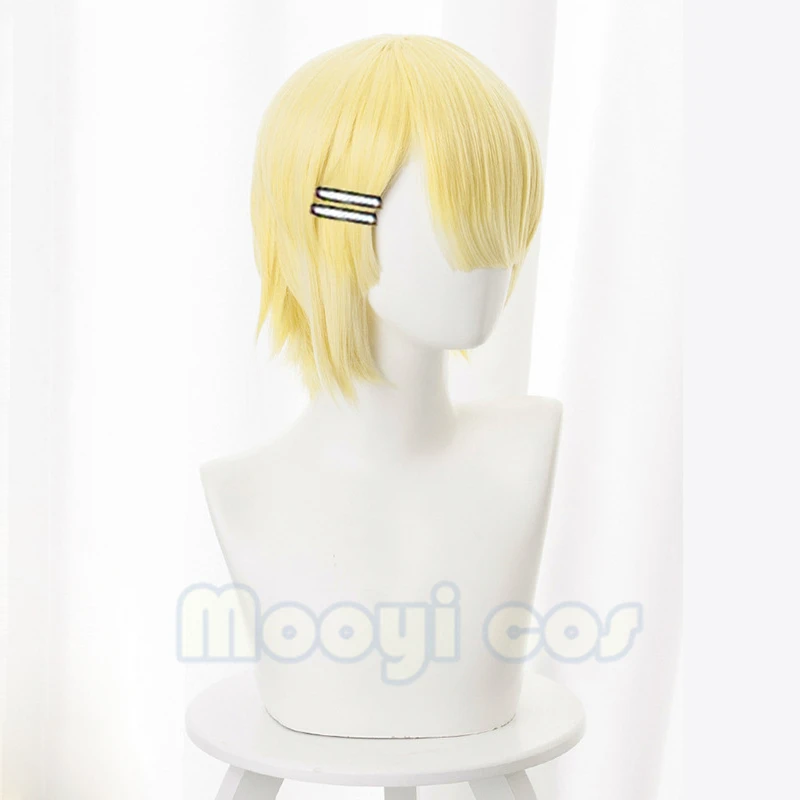 

Maou-sama Retry! Aku Cosplay Wigs 30cm Short Straight Heat Resistant Synthetic Hair for Women Anime Wig Yellow Costume Party