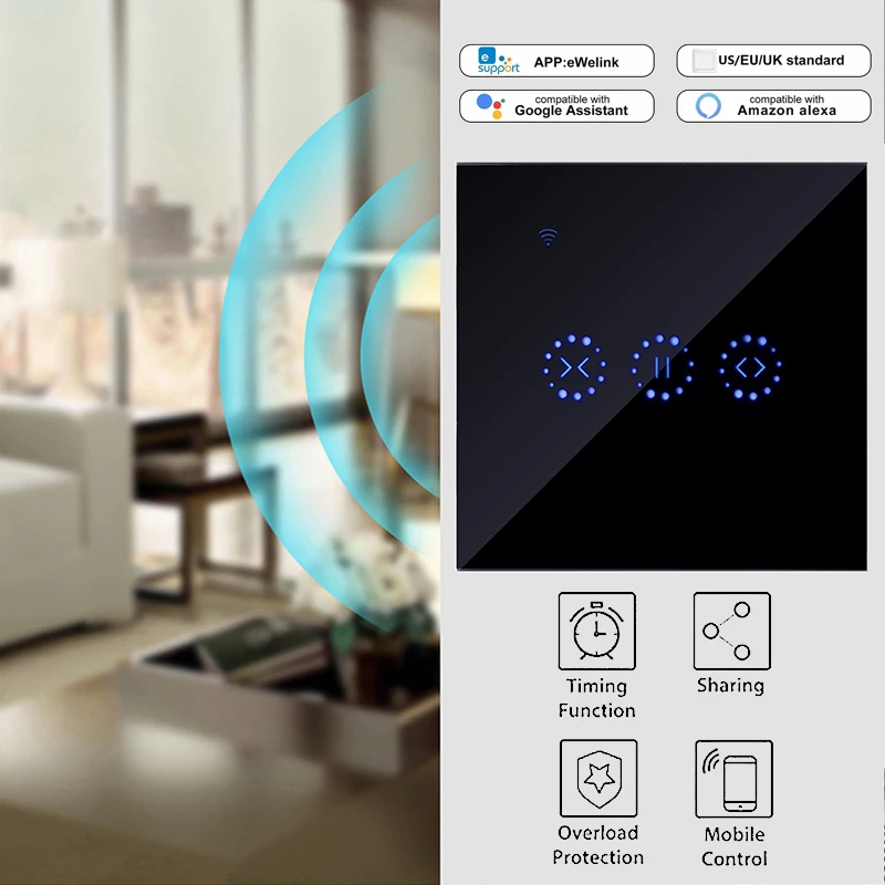 Умный дом WiFi электрические сенсорные жалюзи переключатель для штор Ewelink